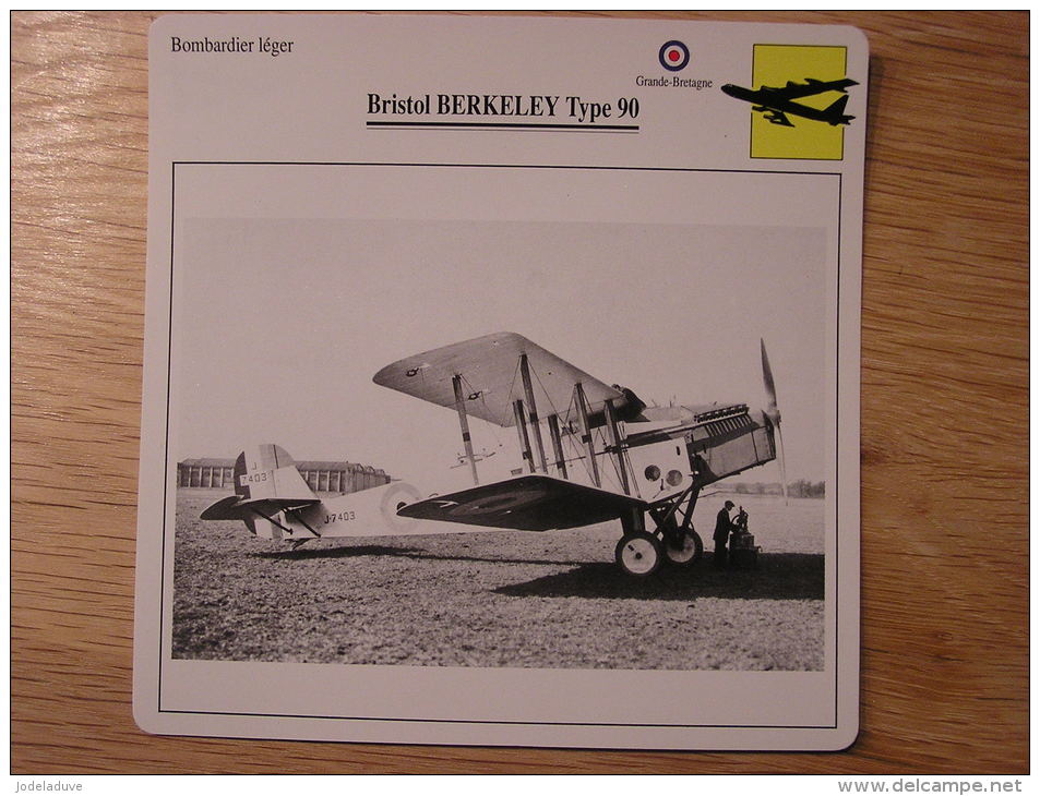 BRISTOL Berkeley Type 90   Bombardier Léger Grande Bretagne  FICHE AVION Avec Description    Aircraft Aviation - Aviones