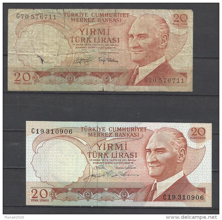 TURQUIE .   LOT DE 2 BILLETS . - Turquia