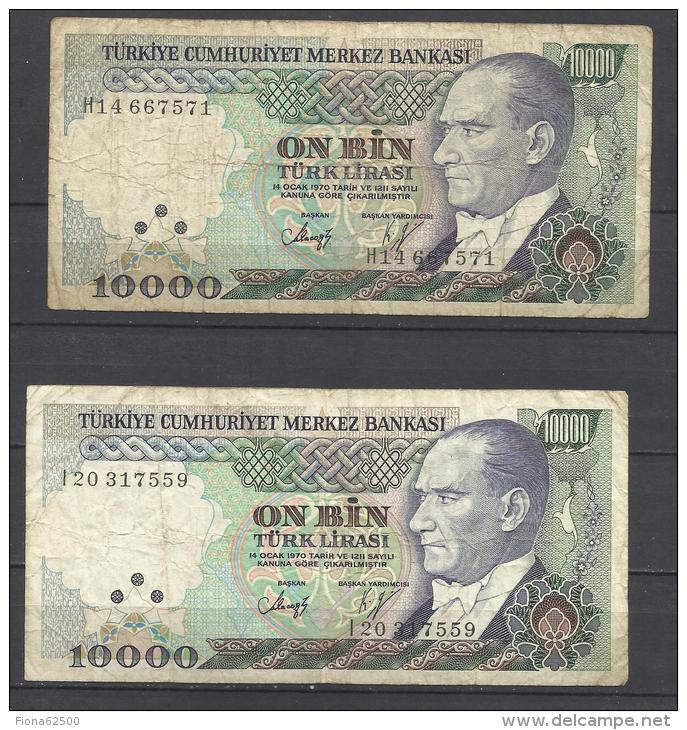 TURQUIE .   LOT DE 2 BILLETS . - Turquia