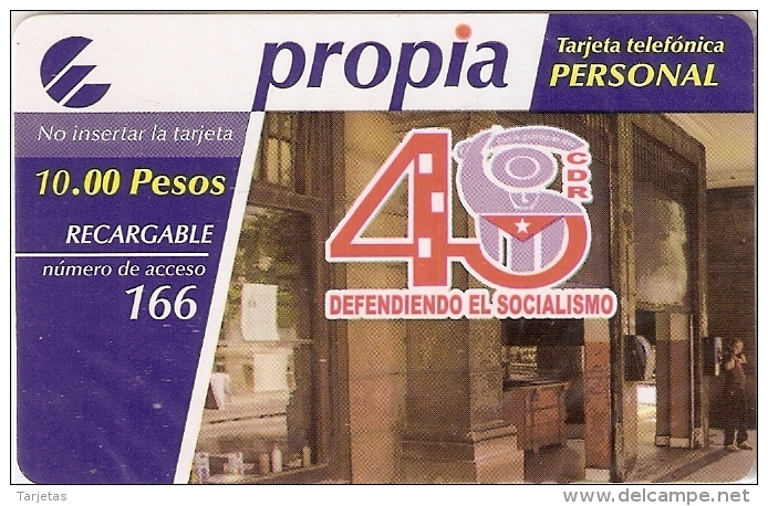 PR-031/a TARJETA DE CUBA DE PROPIA DEL 45 ANIV. DE LOS CDR CADUCIDAD 01/01/2007 (NUEVA-MINT) - Cuba
