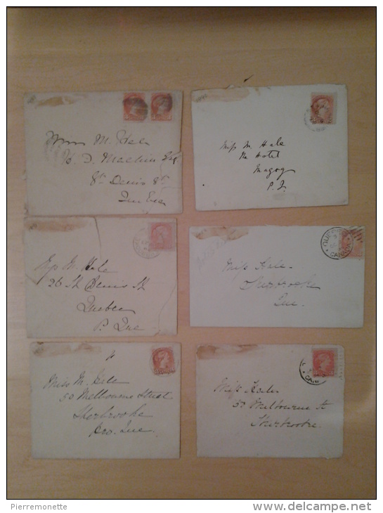 Canada 1876, 37, Queen Victoria, Enveloppes Oblitéreés En 1889-90-91-93-95-96 - Briefe U. Dokumente