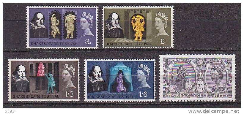 P2035 - GRANDE BRETAGNE Yv N°382/86 ** SHAKESPEARE - Unused Stamps