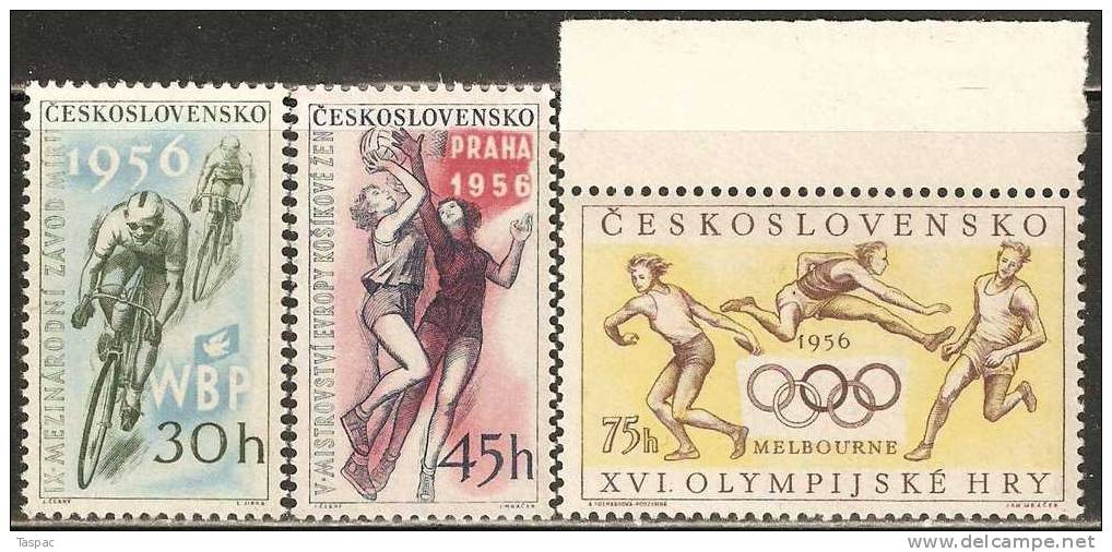 Czechoslovakia 1956 Mi# 965-967 ** MNH - Sport - Unused Stamps