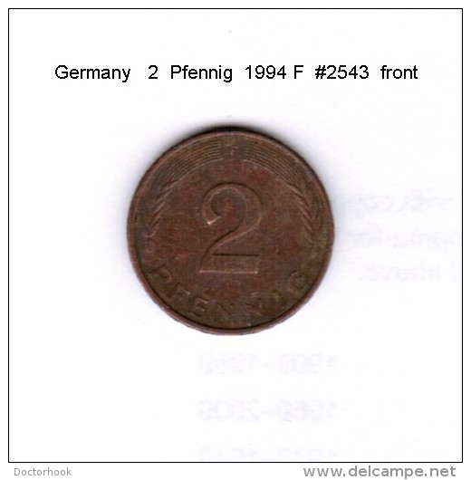 GERMANY    2  PFENNIG  1994 F   (KM # 106a) - 2 Pfennig