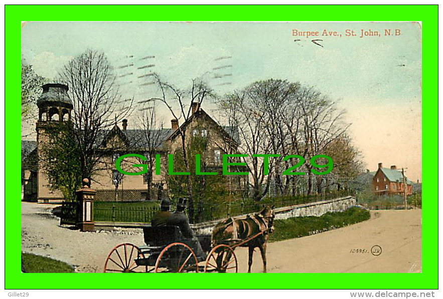 ST JOHN, NB - BURPEE AVE - ANIMATED -VALENTINE & SONS CO - TRAVEL IN 1910 -- - St. John