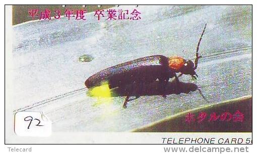 Télécarte JAPON * TELEFONKARTE JAPAN (92) INSECTE * Scarabée * BEETLE INSECT Phonecard * KEVER * - Other & Unclassified