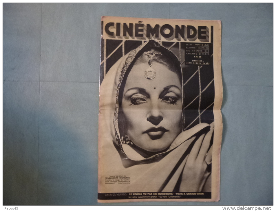 Cinémonde N° 391 Du 16 &avril 1936. Photo Couverture De Marguerite CHURCHILL. - Magazines