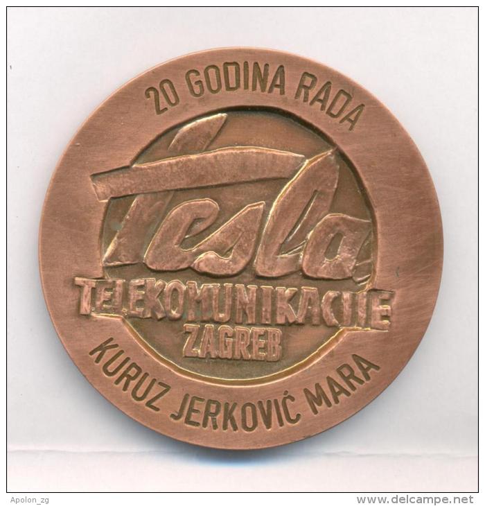 NIKOLA TESLA , Massive Signed Medal In Original Box, 82mm,20 Years Of Labour - Unclassified