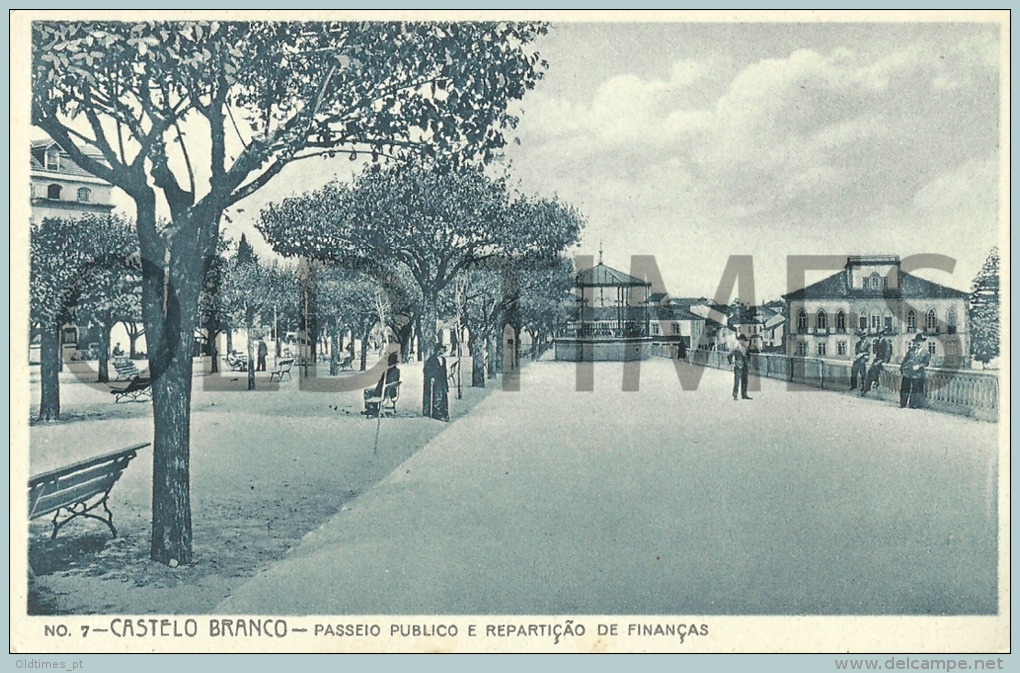 PORTUGAL - CASTELO BRANCO - PASSEIO PUBLICO E REPARTIÇÃO DE FINANÇAS - 30S PC. - Castelo Branco