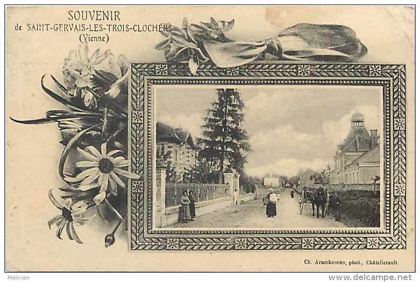 Vienne - Ref A 99 - Saint-gervais-les-trois-c Lochers- Carte Souvenir -- - Saint Gervais Les Trois Clochers