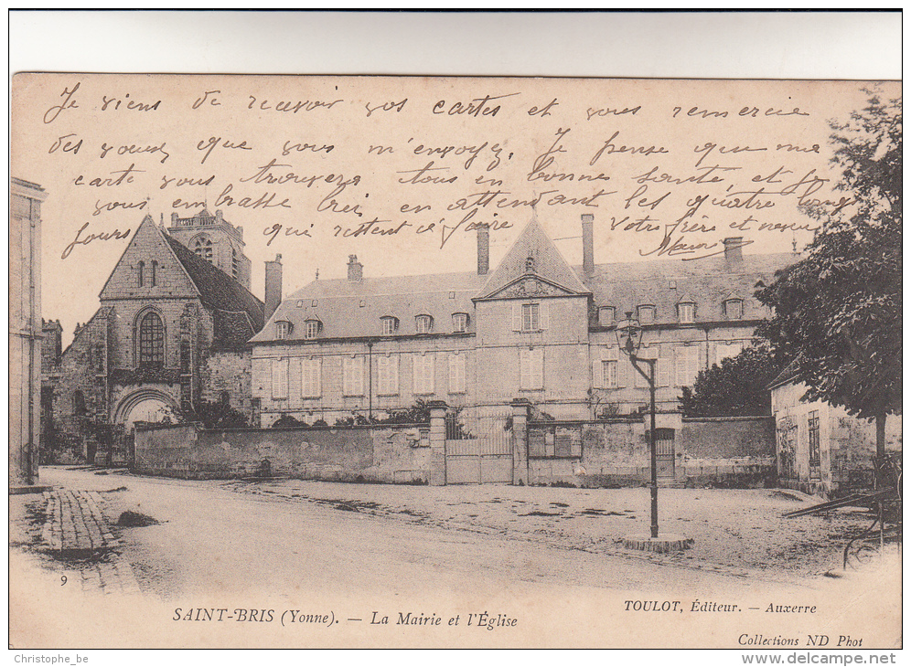 CPA St, Saint Bris, L´Eglise Et La Mairie  (pk12300) - Saint Bris Le Vineux