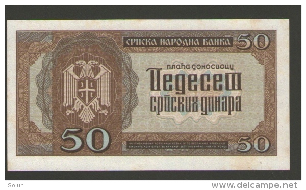 SERBIA 50  DINARA 1942 BANKNOTE - Serbia