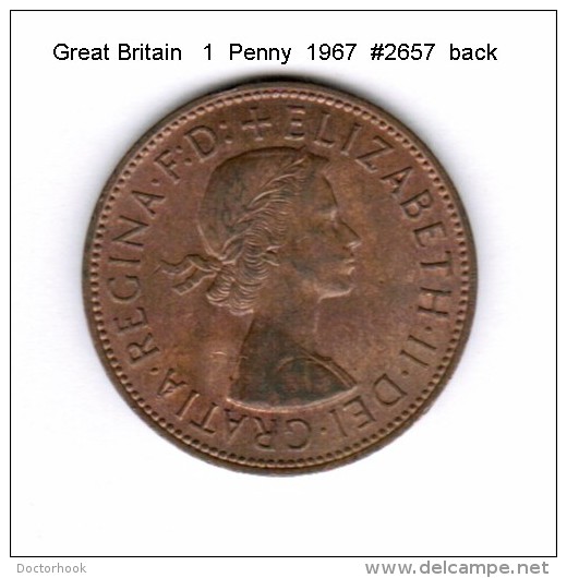 GREAT BRITAIN    1  PENNY  1967   (KM # 897) - D. 1 Penny