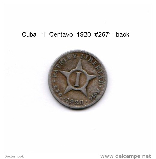 CUBA    1  CENTAVO  1920   (KM # 9.1) - Cuba