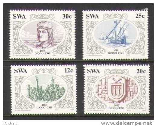 1986 South-West Africa SWA -  Diego Cao 4v., Sailing, Ship, Michel 583/86  MNH - Explorateurs