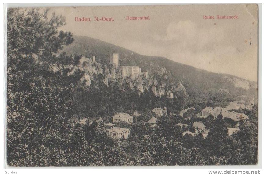 Austria - Baden - Helenthal - Ruine Rauheneck - Baden Bei Wien