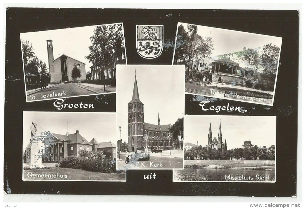 TEGELEN Niederlande Limburg St. Jozefkerk Gemeentehuis Theater Passiespelen Missiehuis Steijl Ca. 1960 - Tegelen