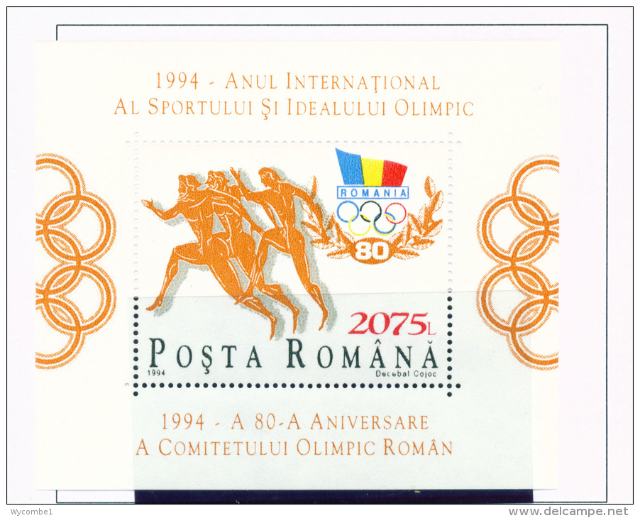 ROMANIA - 1994  Olympic Committee Miniature Sheet  Unmounted Mint - Neufs