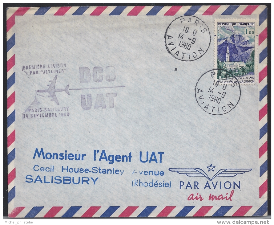 Premiere Liaison Par Jetliner,Paris Salisbury, 14 Septembre 1960 - Autres & Non Classés