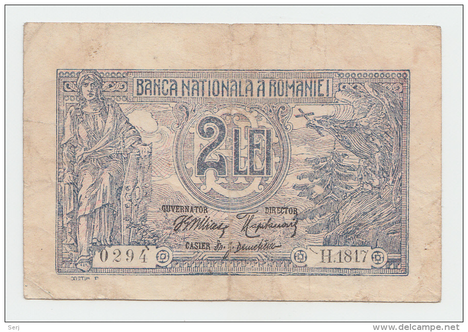 ROMANIA 2 Lei 1915 VF P 18 - Romania