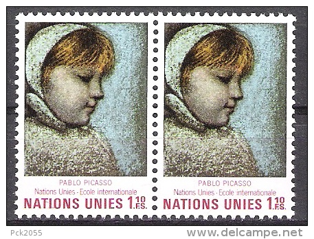 UNO Genf 1971 MiNr. 21 ** Paar Intern. Schule Der UNO ( 399) - Unused Stamps