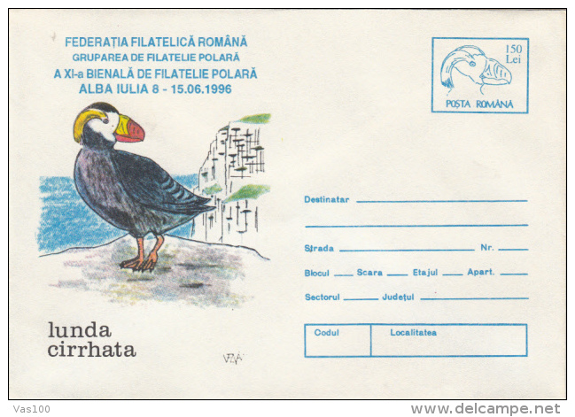 SEA PARROT, COVER STATIONERY, ENTIER POSTAL, 1996, ROMANIA - Albatros