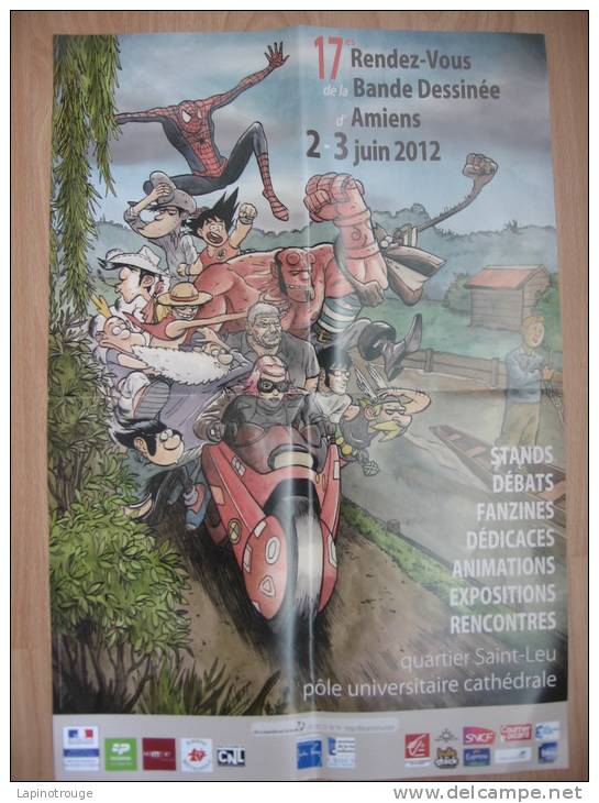 Affiche SALSEDO Frederik Festival BD Amiens 2012 (Astérix Tintin...) - Affiches & Posters