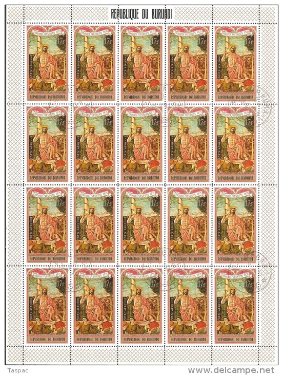 Burundi 1971 Mi# 750-755 A Used - Complete Set In Sheets Of 20 - Easter / Paintings - Usati