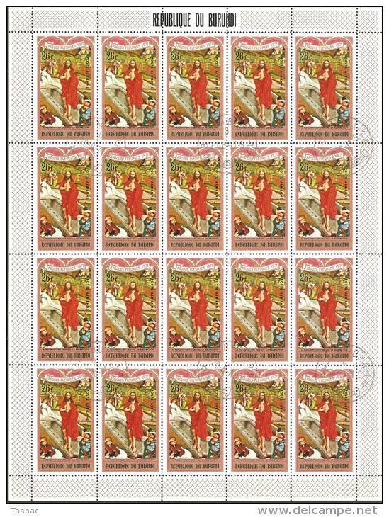 Burundi 1971 Mi# 750-755 A Used - Complete Set In Sheets Of 20 - Easter / Paintings - Gebraucht