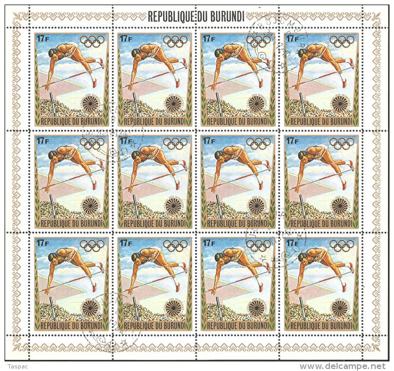 Burundi 1972 Mi# 858-866 A Used - Complete Set In Sheets Of 12 - 20th Olympic Games, Munich - Gebraucht