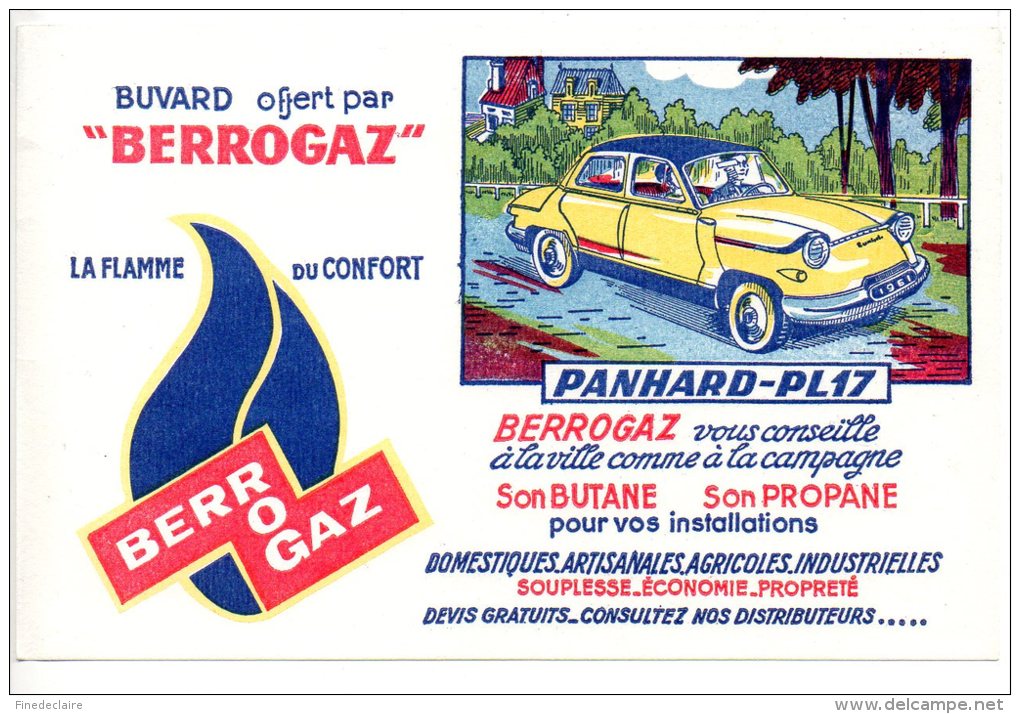 Buvard - Berrogaz - La Flamme Du Confort - Panhard PL17 - Elektriciteit En Gas