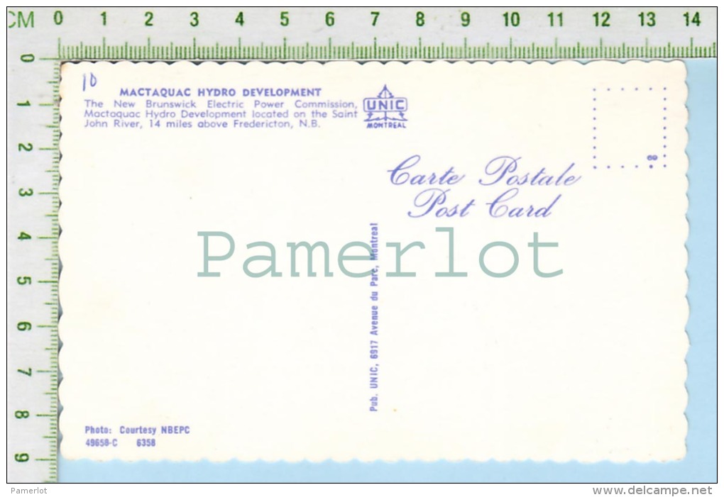 Fredericton New Brunswick   ( Mactaquac Hydro Development) Post Card Carte Postale 2 Scans - Fredericton