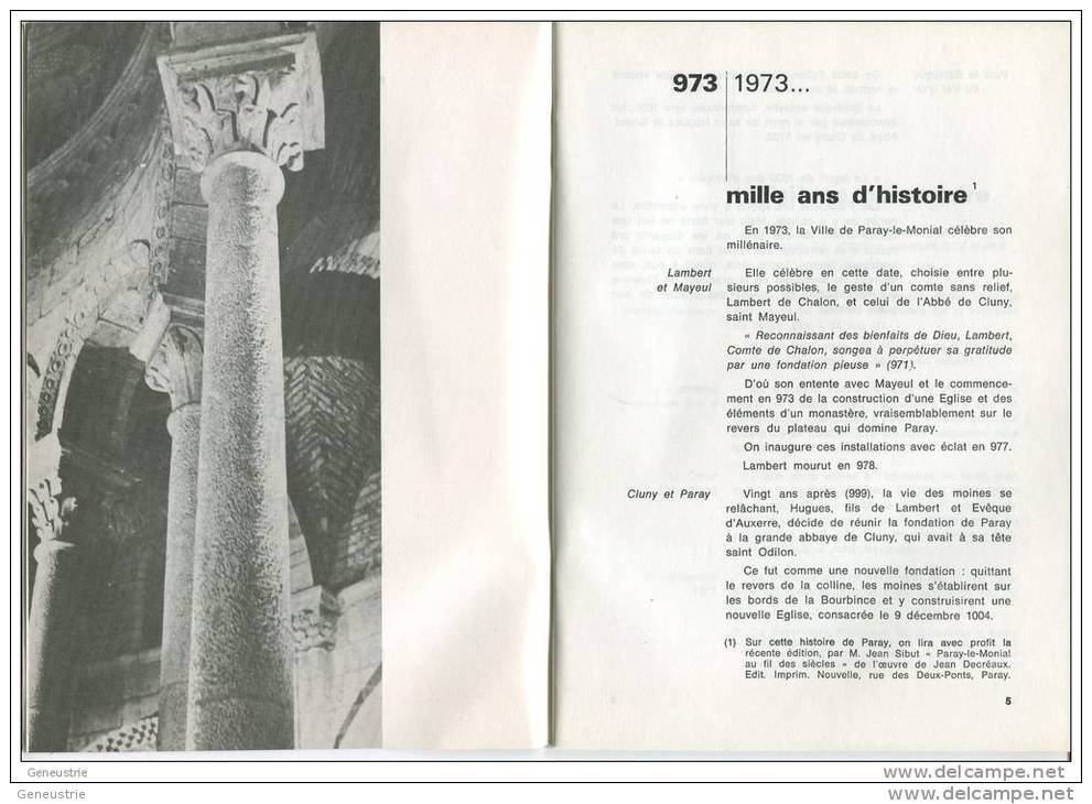 Monographie 1973 " La Clef D´or De Paray-le-Monial " Saône-et-Loire (région Bourgogne) - Bourgogne