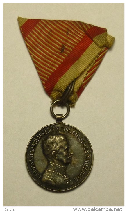 Hongrie Hungary Ungarn 1917  "" Medal Of Bravery "" KAROLY / FORTITUDINI "" Silver Medal # 2 - Andere & Zonder Classificatie