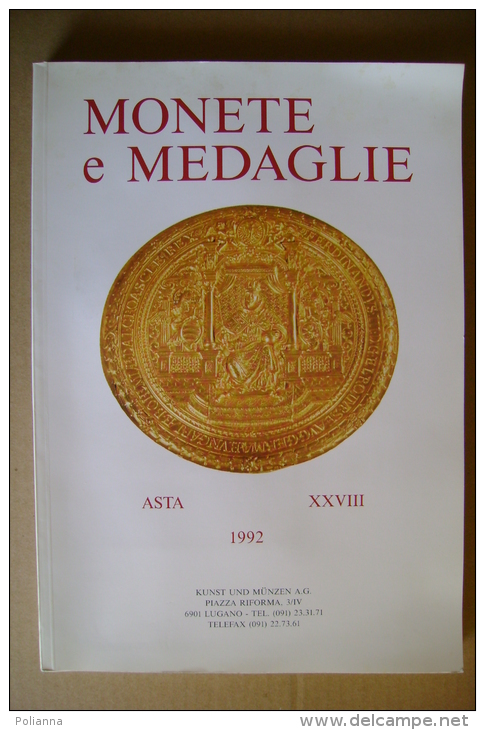 PBW/3 Catalogo Asta MONETE E MEDAGLIE 1992 Kunst Und Munzen A.G. - Books & Software