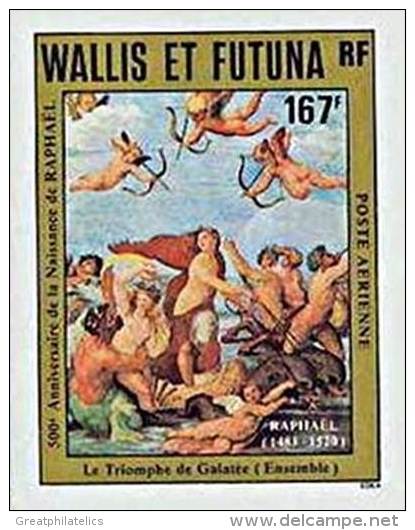 WALLIS & FUTUNA 1983 CHRISTMAS Imperforated MNH SC#C126 CV$18 RAPHAEL PAINTING, ARCHERY (D0145) - Imperforates, Proofs & Errors