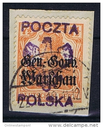 Poland: Local overprints: Kalisz type I, on German Occupation stamps, Surcharge wide Eagle