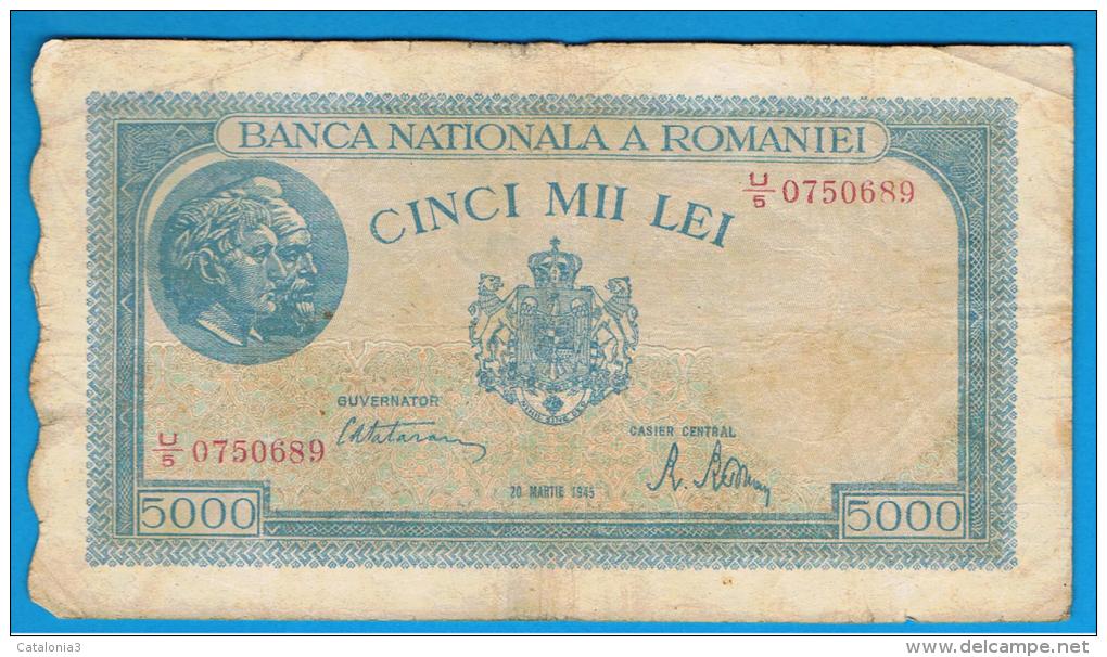 RUMANIA  -  5.000 Lei   1945   P-56   Serie  U5 - Romania