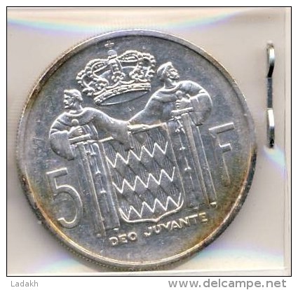 PIECE MONNAIE 5 FRANCS MONACO # 1960 # ARGENT# RAINIER III - 1960-2001 New Francs