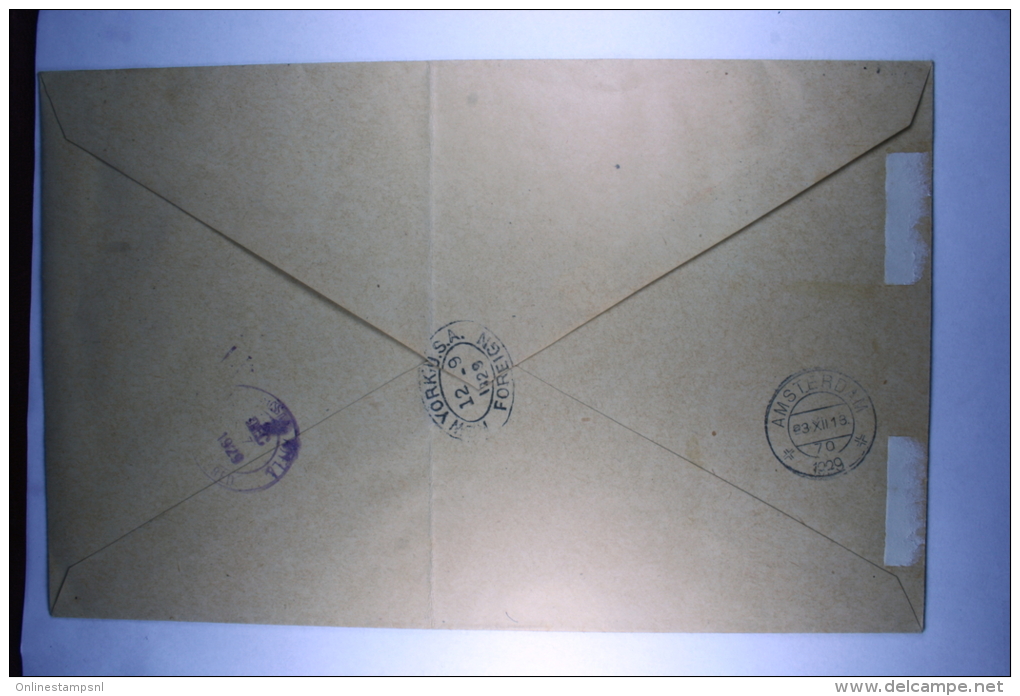 Suriname Registered Airmail Cover  Paramaribo  Via New York To Amsterdam 1929, NVPH 130-136 Complete - Suriname ... - 1975