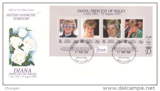 BRITISH ANTARCTIC TERRITORY 1998 PRINCESS DIANA  FDC - FDC