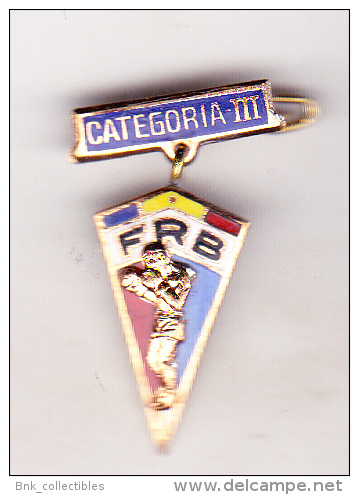 Romania -Socialist Republic - Old Sport Badge - Romanian Boxing Federation - Sportsmen 3rd Class - Boxing