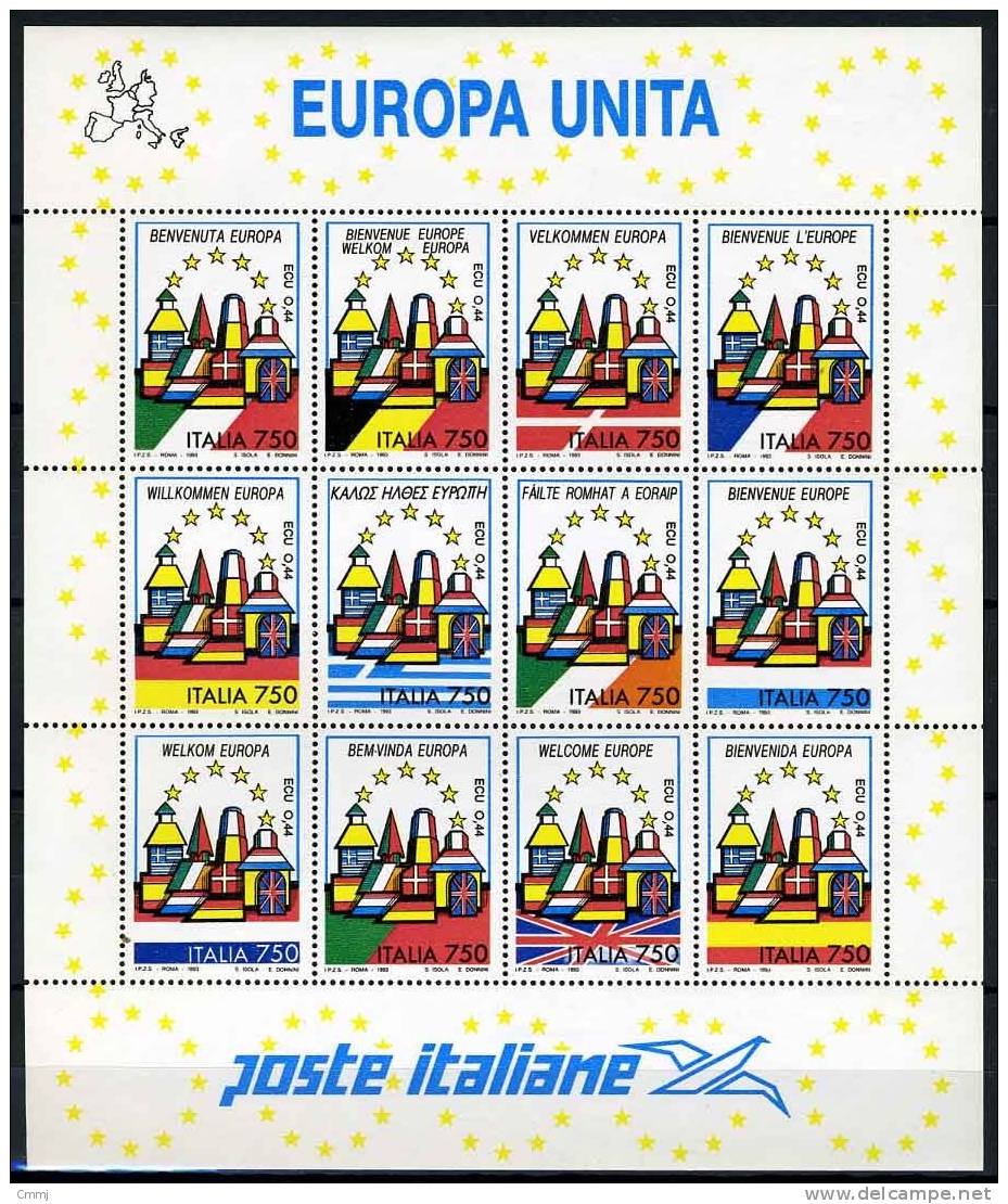 1993 -  Italia - Italy - Sass. Bf 16 - Mint - MNH - Europa Unita - Blocks & Kleinbögen