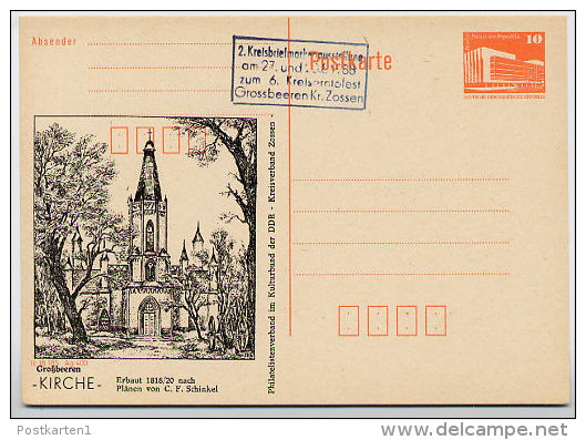 DDR P86II-23-88 C24  Postkarte Privater Zudruck KIRCHE GROSSBEEREN 1988 - Privatpostkarten - Ungebraucht