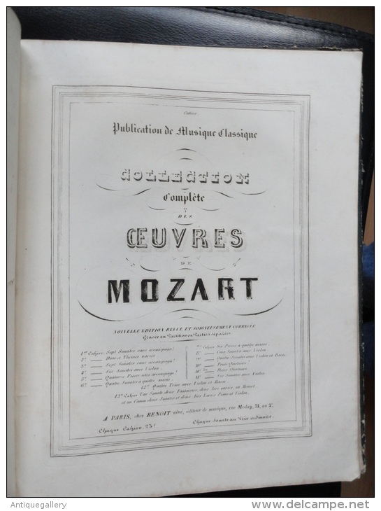 COLLECTION COMPLETE DES OEUVRES DE PIANO DE MOZART  (Livre MOZARD  E. PALLIOT) - M-O