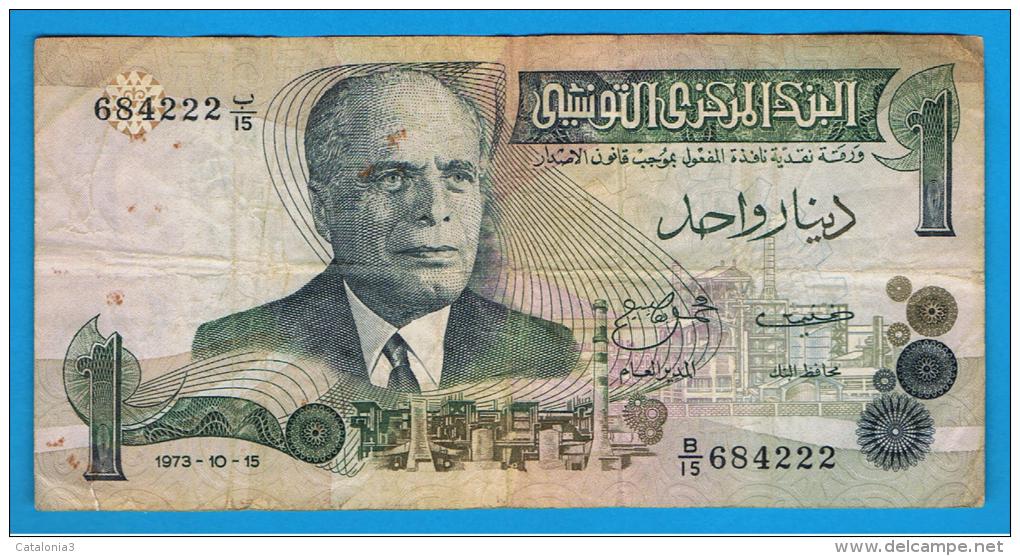 TUNEZ - 1 Dinar  1973 Circulado    P-70 - Tunisia