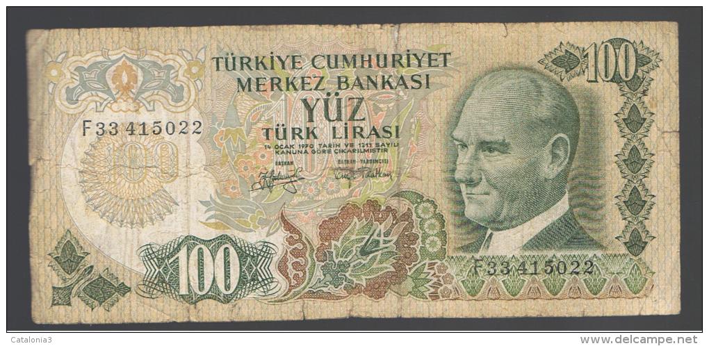 TURQUIA - TURKEY - 100 Liras 1970  Muy Circulado  P-189 - Turquie