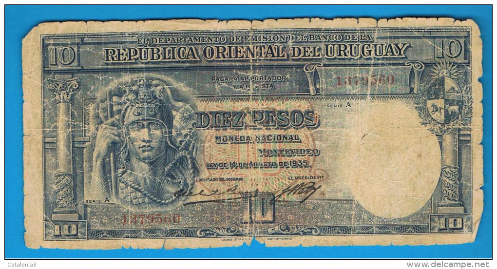 URUGUAY - 10 Pesos 1935  P-30 - Uruguay