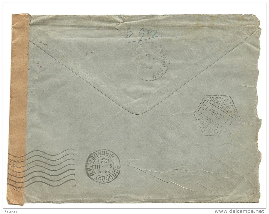 Enveloppe 1931 Ouverte Par Censure - Republicans Censor Marks