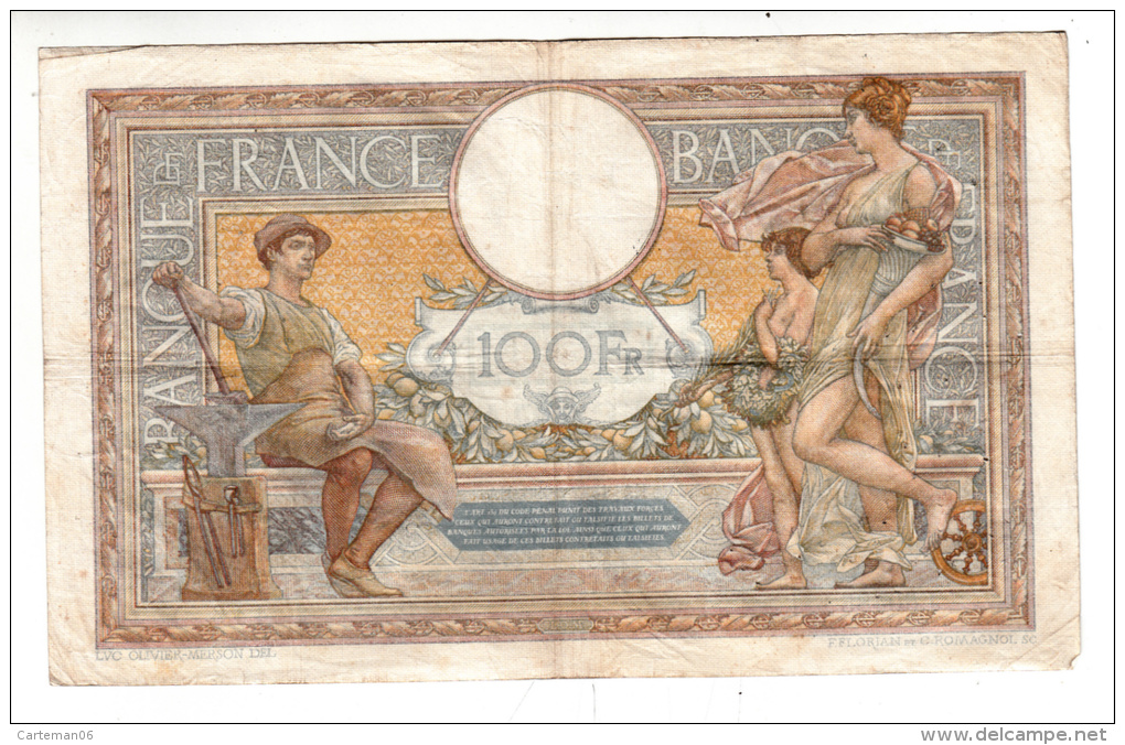 Billet - 100 Francs Merson -  EA.13.2.1936 - J.50485 - 100 F 1908-1939 ''Luc Olivier Merson''